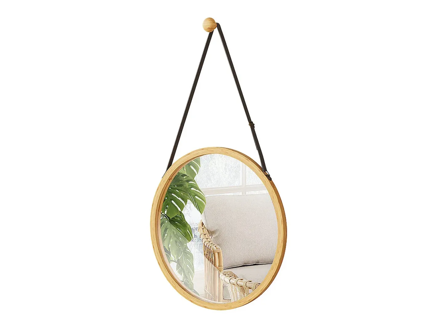 Vicco Espejo de baño bambú 38x38x1.5 mirno Color natural claro Sale