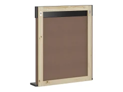 Hot Espejo de baño BERG con estante de madera maciza negra Negro