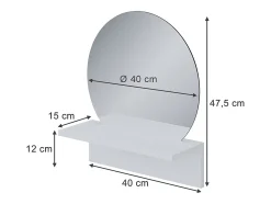 Vicco Espejo-Espejo de baño 40x15x47.5 elyra Blanco