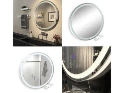 Vicco Espejo-Espejo de baño 70x4x70 lumos Blanco