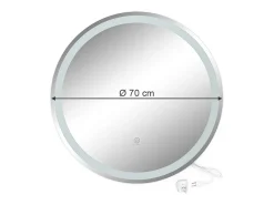 Vicco Espejo-Espejo de baño 70x4x70 lumos Blanco