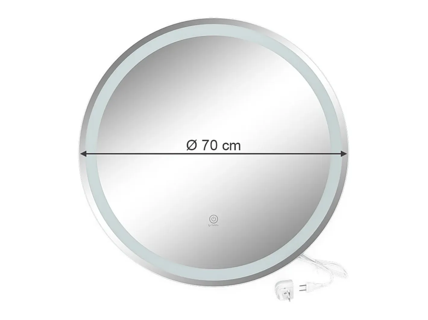 Vicco Espejo-Espejo de baño 70x4x70 lumos Blanco