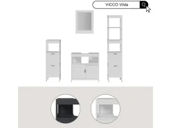 Vicco Espejo de baño 40x10x50 vilda Blanco