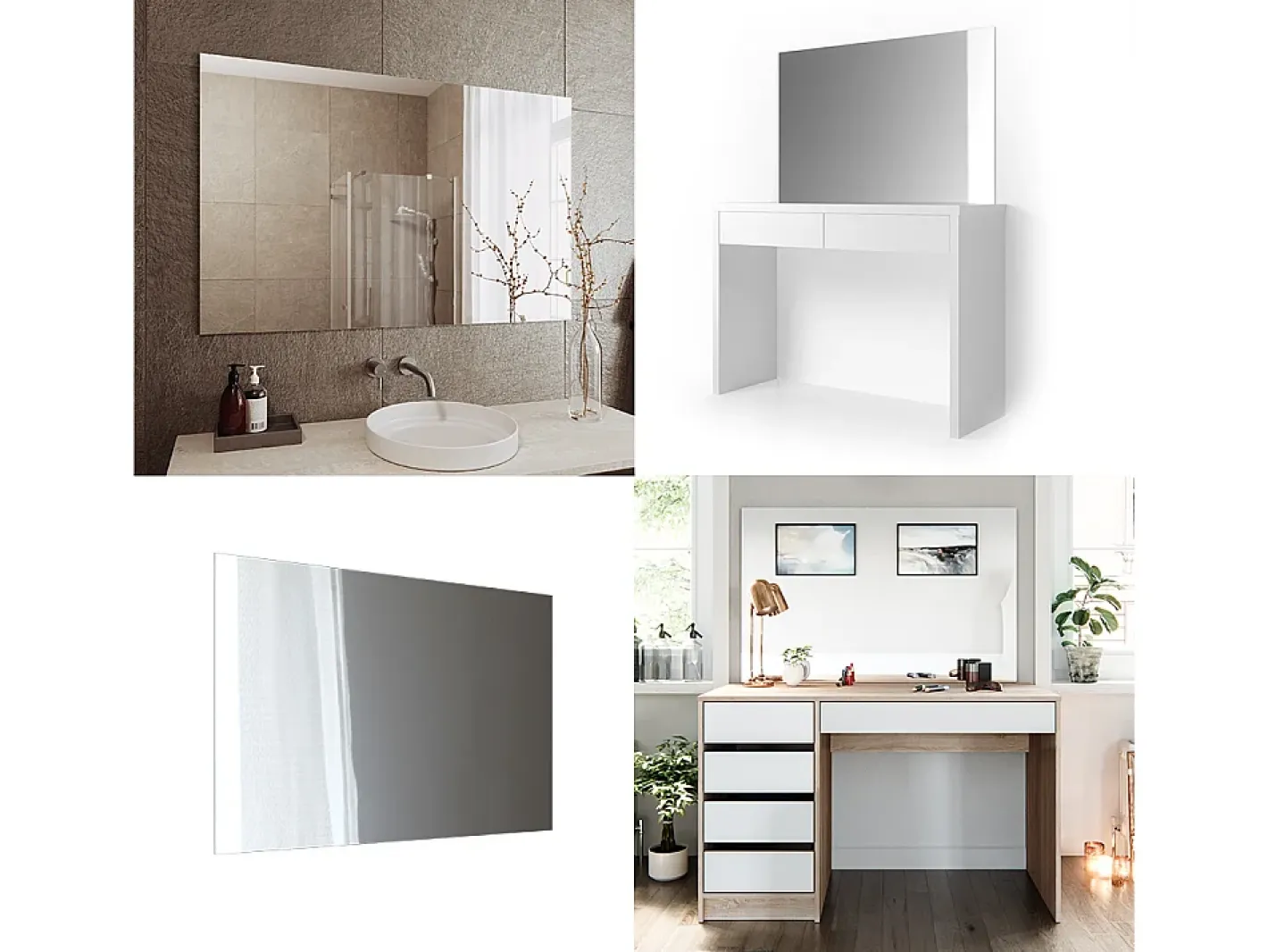Clearance Vicco Espejo de baño 4x111x70 viola Blanco