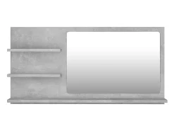 Helloshop26 Espejo de baño con 3 estantes 90 x 10,5 x 45 cm aglomerado 02_0006947 Gris Online