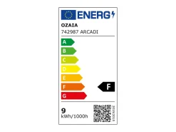 Clearance OZAIA Espejo de baño con forma de arco antivaho con luces LED, Ancho 50 cm, ARCADI Transparente