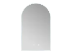 Clearance OZAIA Espejo de baño con forma de arco antivaho con luces LED, Ancho 50 cm, ARCADI Transparente