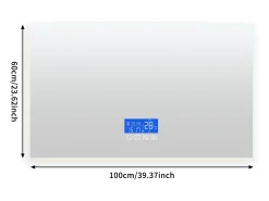 Online Espejo de baño con iluminación - 100 x 60 cm - Espejo de baño LED - con toque, antivaho, reloj, temperatura, regulable Transparente