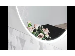 Outlet Espejo de baño con Led,50 x 90 cm, Luz led con tres colores,Con función antivaho, memoria agapada, brillo ajustable. Transparente