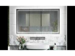 Espejo de baño con Led,100 x 60 cm, luz blanca, rectangular, Con función antivaho, memoria agapada, brillo ajustable. Transparente Hot