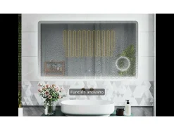 Espejo de baño con Led,80 x 60 cm, Luz led con tres colores,Con función antivaho, bluetooth y Lupa de aumento 3x. Transparente Sale