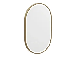 OZAIA Espejo de baño con luz y marco redondeado - 50 x 80 cm - ALARICO Dorado Sale
