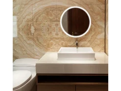 EDM Espejo de baño luz LED 20W forma circular Ø60 cm Transparente