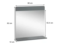 Online Vicco Espejo de baño 60x12x62 izan Gris