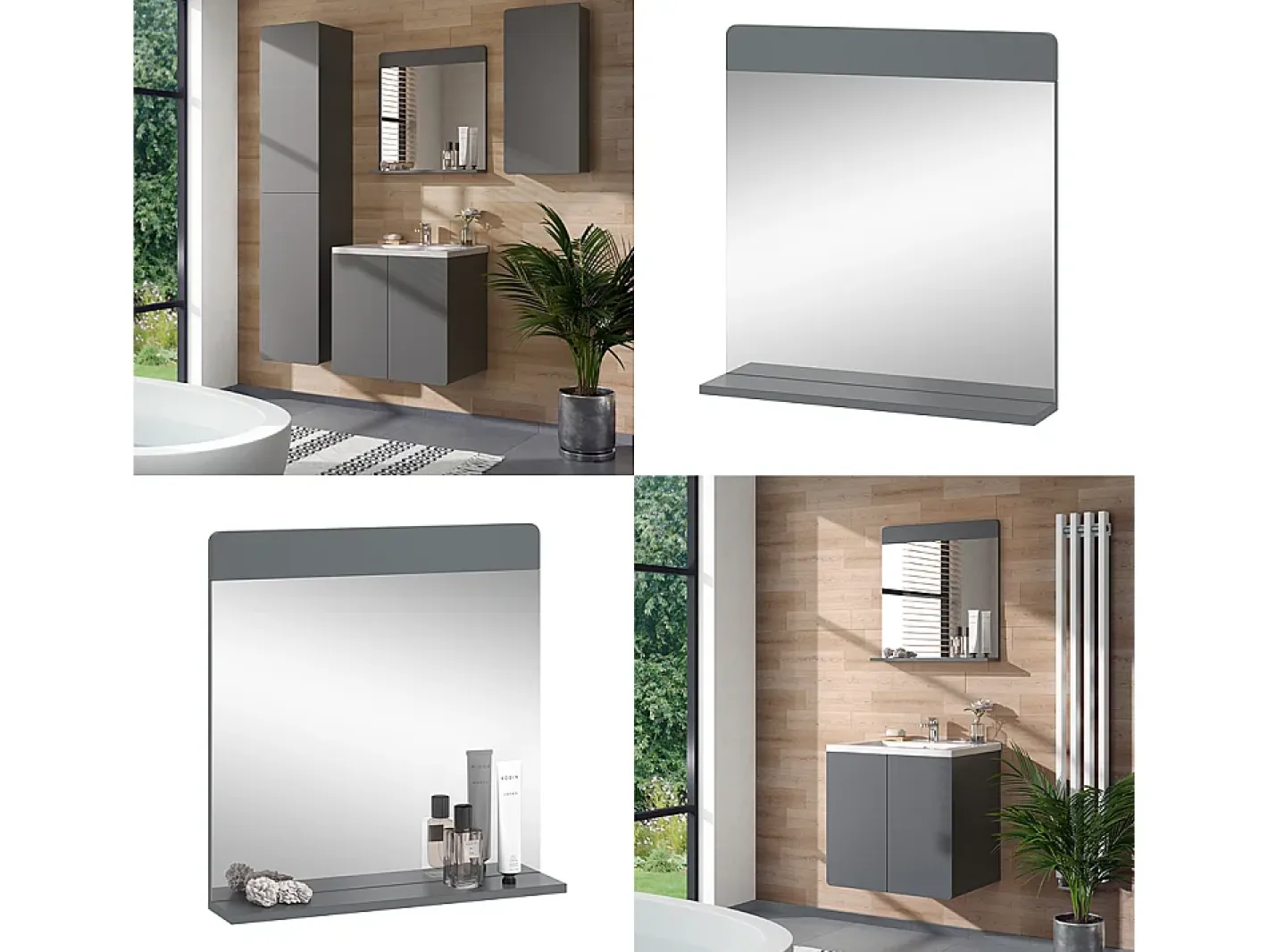 Online Vicco Espejo de baño 60x12x62 izan Gris