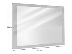 Vicco Espejo-Espejo de baño hormigón 45x2x60 kiko Gris claro