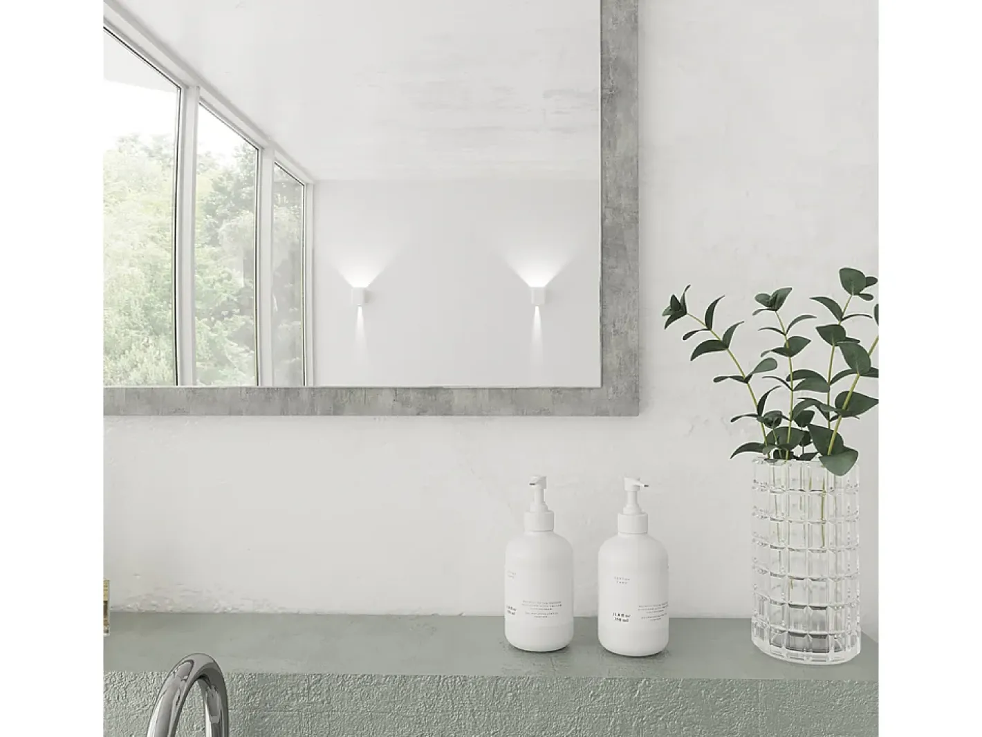 Vicco Espejo-Espejo de baño hormigón 45x2x60 kiko Gris claro