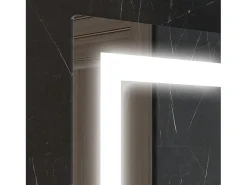 Espejo de baño iluminado con 3 colores de iluminación, función memoria, aluminio plata (50x2,7x70 cm) Plateado Hot