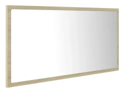Helloshop26 Espejo-Espejo de baño LED 90 x 8,5 x 37 cm roble acrílico 02_0006964 Beige