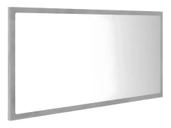 Espejo-Espejo de baño LED acrílico hormigón 90x8,5x37 cm ES450939 Gris