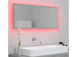 Best Espejo de baño LED acrílico hormigón 100x8,5x37 cm ES985910 Gris