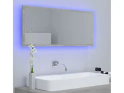 Best Espejo de baño LED acrílico hormigón 100x8,5x37 cm ES985910 Gris
