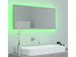 Best Espejo de baño LED acrílico hormigón 100x8,5x37 cm ES985910 Gris