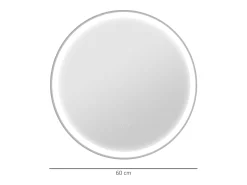 Espejo de baño LED, función táctil, antivaho, marco de aluminio, (Ø60x3 cm) Blanco Sale