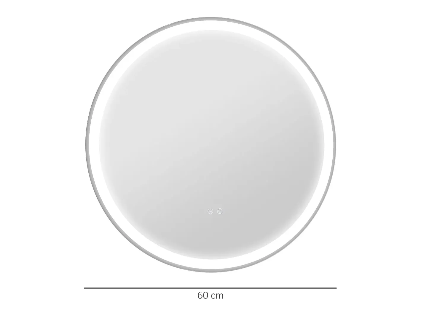 Espejo de baño LED, función táctil, antivaho, marco de aluminio, (Ø60x3 cm) Blanco Sale