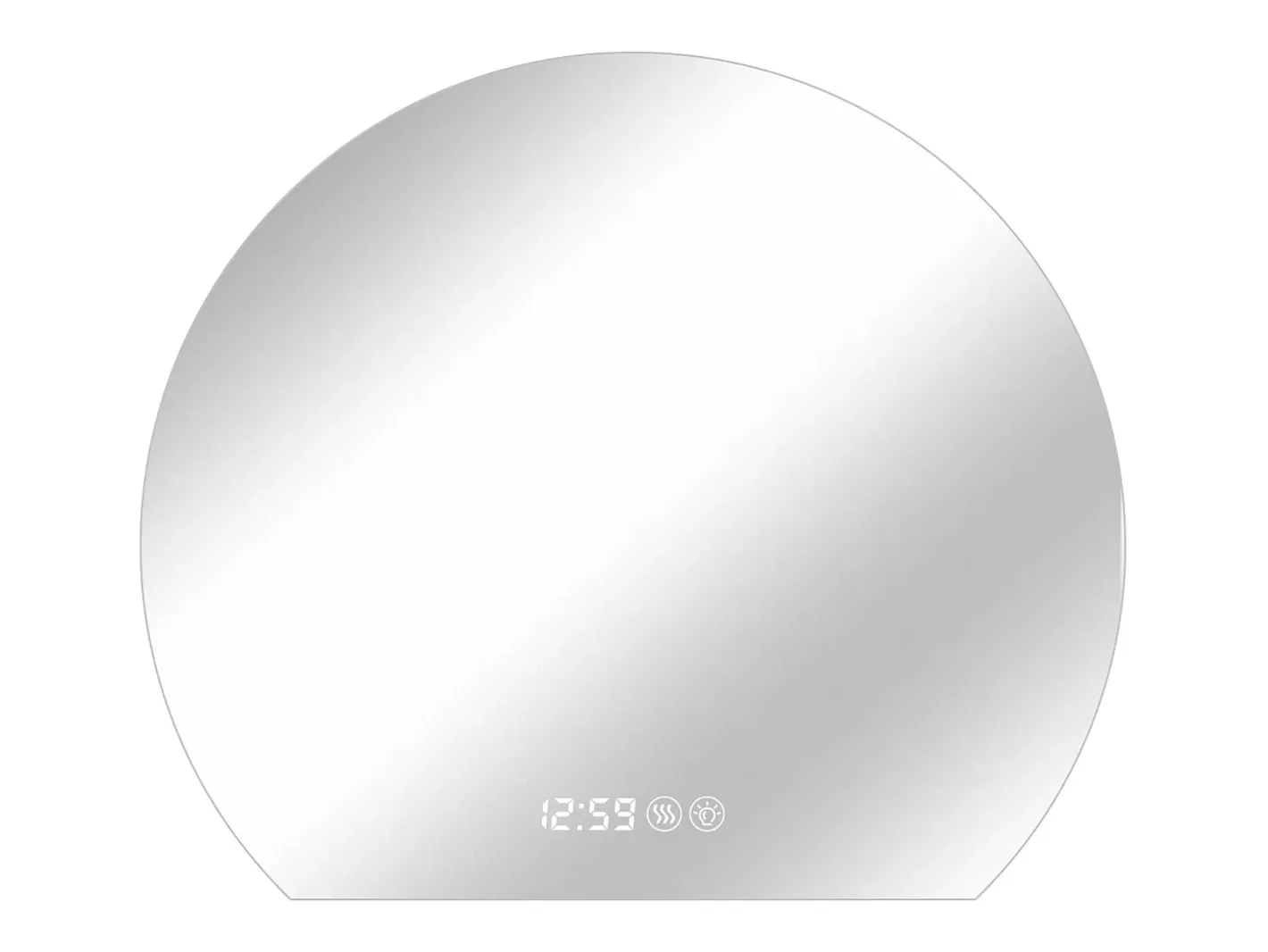 Hauss Spole Espejo de baño LED redondo, 80 cm, color plata con función antivaho - Cristal y metal Plateado Online