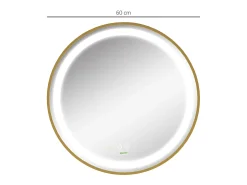 Discount Espejo de baño LED, regulable, función memoria, aluminio, (60x60 cm) Dorado