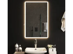 Espejo-Espejo de baño LED 50x80 cm Transparente