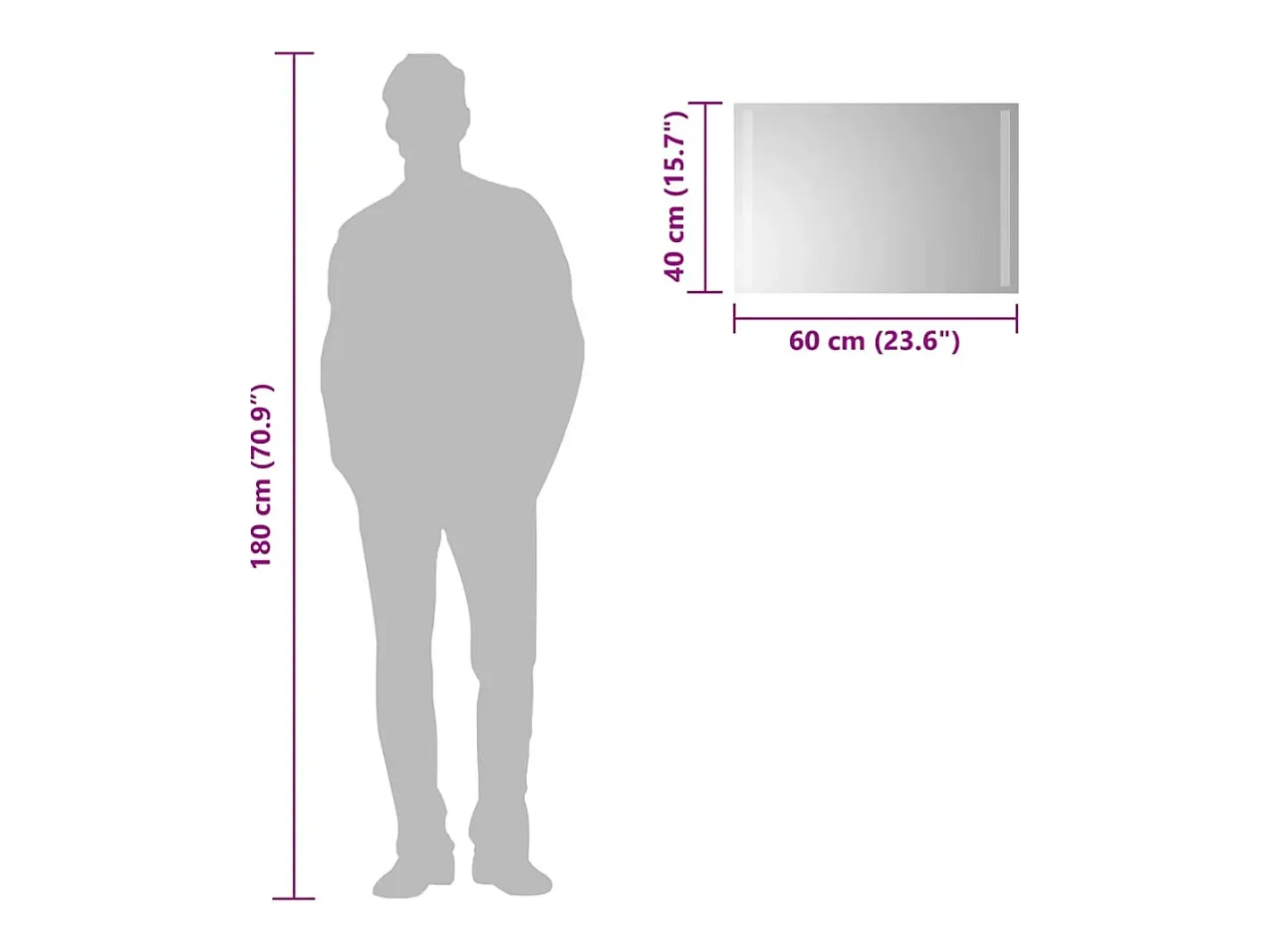 Discount Espejo de baño LED 60x40 cm Transparente