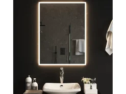 Espejo-Espejo de baño LED 60x80 cm Transparente
