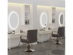 Fativo Espejo de baño LED 70x50cm espejo de pared antivaho ovalado con 3 colores ajustables 50x70cm Plateado