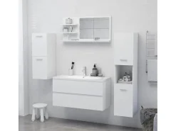 Espejo de baño madera contrachapada 90x10,5x45 cm ES142185 Blanco Clearance
