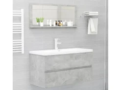 Espejo de baño madera contrachapada hormigón 90x10,5x37 cm ES755948 Gris Discount