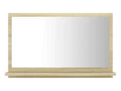 Online Espejo de baño madera contrachapada color roble 60x10,5x37 cm ES234679 Marru00f3n