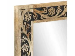 Best Espejo de baño madera maciza de acacia y vidrio 50x70x2,5 cm ES675940 Marru00f3n