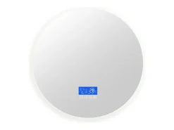Espejo de baño, pantalla de temperatura, función antivaho, ajuste de brillo, D100CM Blanco Best