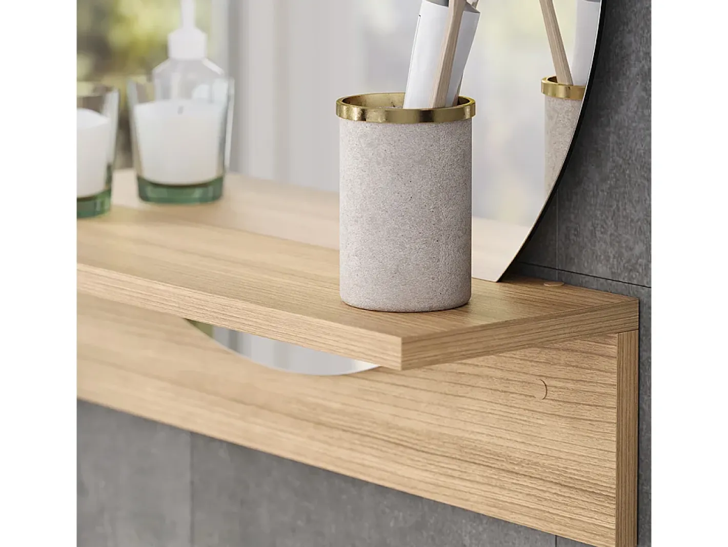 Vicco Espejo de baño roble dorado 50x15x54.5 elyra Color natural oscuro Discount