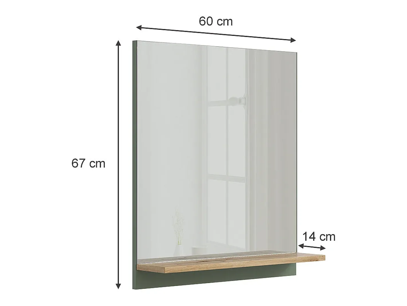 Discount Vicco Espejo de baño /artesano 60x14x67 marelle Verde