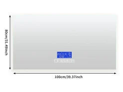 Espejo-Espejo de baño, 100x80cm, espejo LED con altavoz Bluetooth, iluminación ajustable, función antivaho, indicador de temperatura Blanco