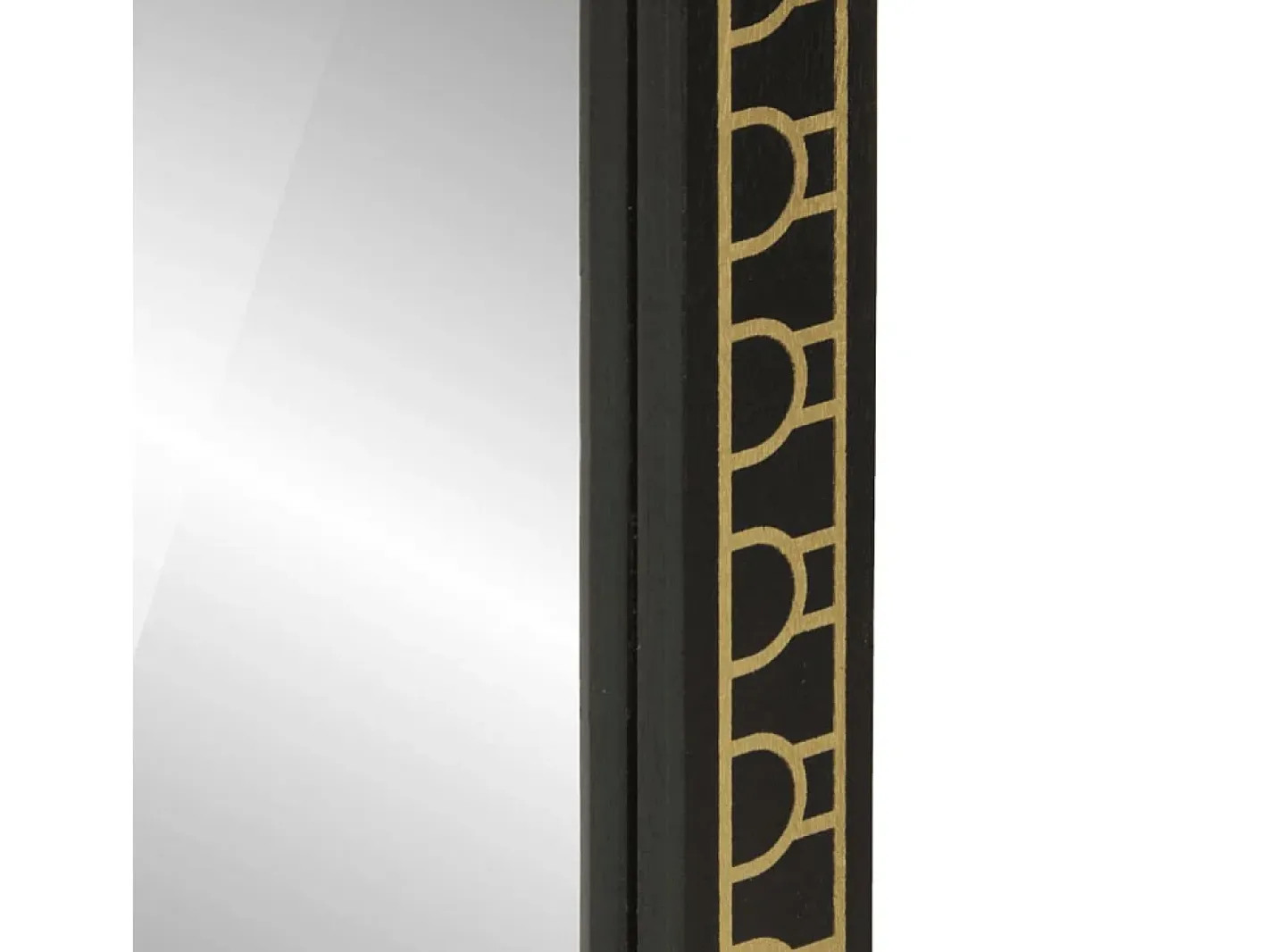Espejo-Espejo de baño 50x70x2,5 cm madera maciza de mango y cristal Negro