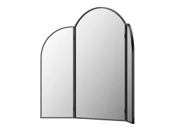 OZAIA Espejo de barbero tríptico en metal dorado - An. 85 x Alt. 70.5 cm, , QIANA Negro Discount