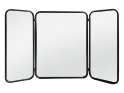 OZAIA Espejo De Pared|Espejo-Espejo de barbero vintage de metal, L. 100 x H. 65 cm, , NOAVA Negro