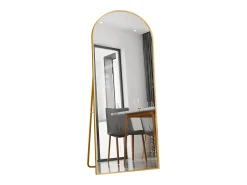 Espejo de cuerpo entero con marco fino , 180 x 80 cm, espejo grande de pie, para dormitorio, vestidor y espejo de pared. Dorado
