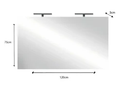 Meublorama Espejo-Espejo de diseño con 2 leds, 120x75 cm, colección KUBRICK Blanco