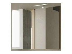 Sale Meublorama Espejo de diseño con almacenamiento, 92x75 cm, colección BURA, color brillante y cemento Blanco