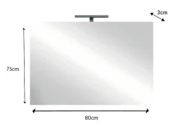 Meublorama Espejo-Espejo de diseño con LED, 80x75 cm, colección KUBRICK Blanco